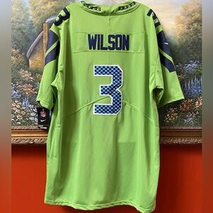 Russell Wilson Seattle Seahawks Nike Jersey, Action Green Stitch XL NEW